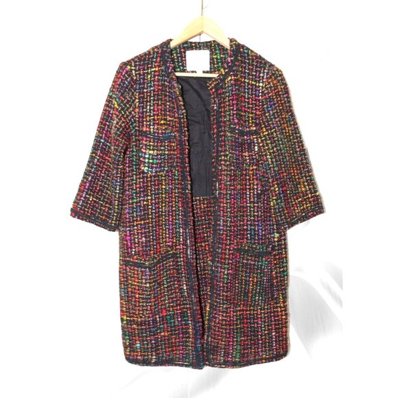 Multicolor Tweed Women's Coat - Picture 4 of 15